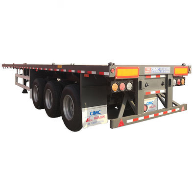 12400*2500*1580mm, 12400*2500*1580mm CIMC 3 Assen Container Platbed Semi-trailer 60tons