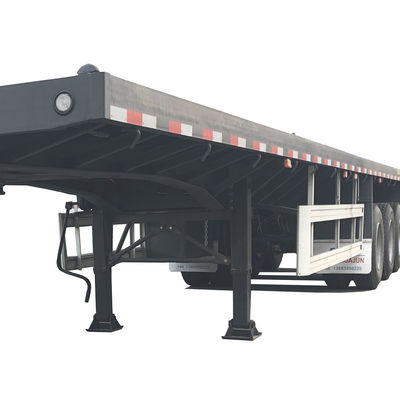 12400*2500*1580mm, 12400*2500*1580mm CIMC 3 Assen Container Platbed Semi-trailer 60tons