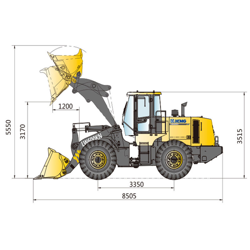 6 ton XCM-G LW600KN wiellader banden maat 23.5-25 ontworpen 178kw